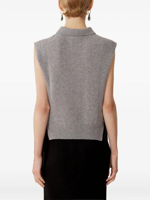 Lanvin ribbed-trim sweater - Grey