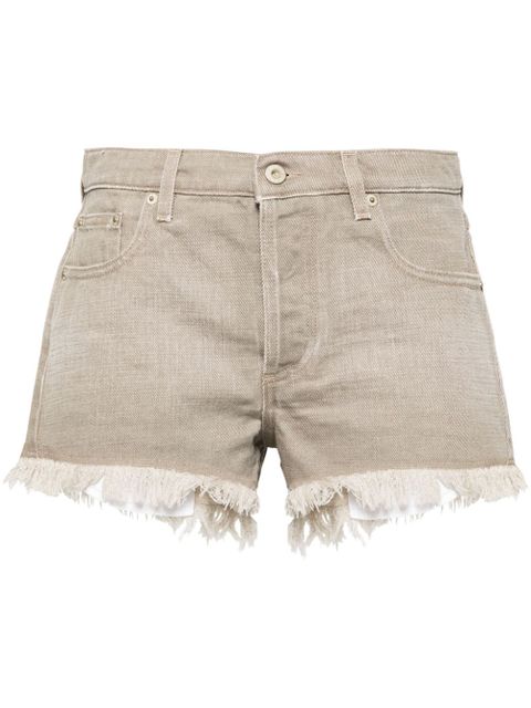 LOEWE Anagram-logo denim shorts - Neutrals