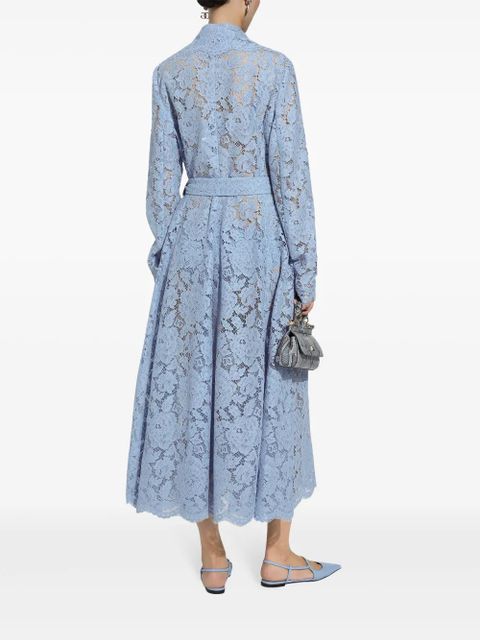 Dolce & Gabbana DNA cordonetto-lace trench coat - Blue