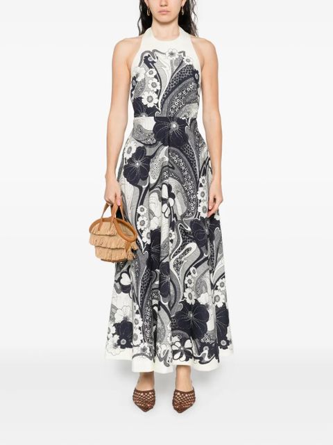 ALEMAIS floral-print halter-neck maxi dress - Neutrals