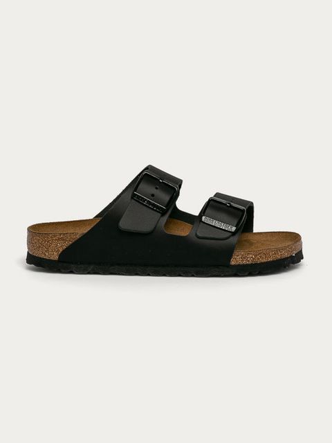 Birkenstock klapki skórzane Arizona kolor czarny 51193
