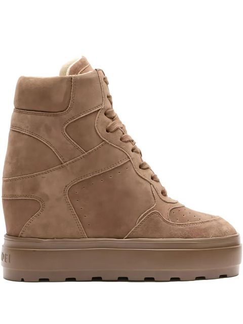 Casadei 80mm lace-up wedge-heel sneakers - Brown - zdjęcie produktu nr 1