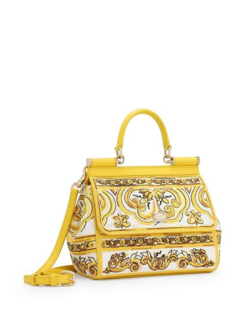 Dolce & Gabbana nedium Sicily leather tote bag - Yellow