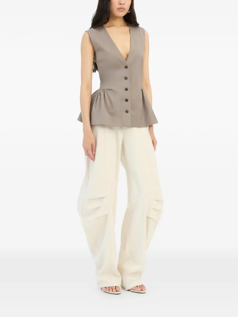 ROTATE BIRGER CHRISTENSEN cream tapered trousers - Neutrals - zdjęcie produktu nr 2