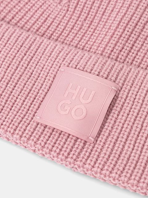 HUGO czapka z wełną kolor różowy 50548413 - zdjęcie produktu nr 2