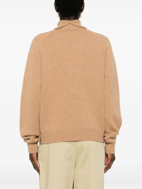 FENDI logo-embroidered sweater - Brown