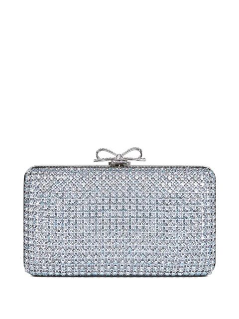 Self-Portrait crystal-embellished clutch bag - Blue - zdjęcie produktu nr 1