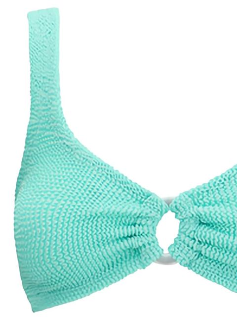 Hunza G Julia ring-detail textured bikini - Blue