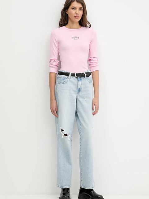 Guess Jeans longsleeve kolor różowy W6RP22 KA0H1 - zdjęcie produktu nr 2