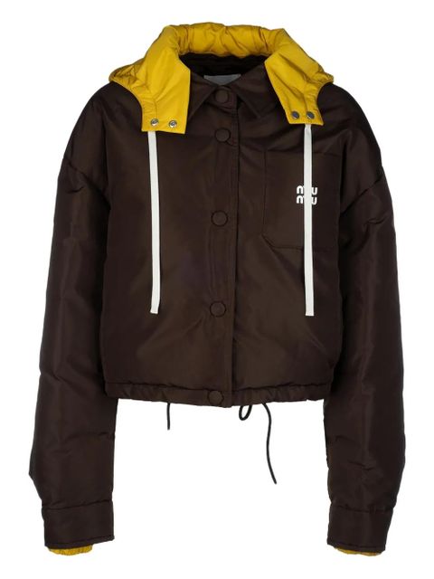 Miu Miu hooded puffer jacket - Brown - zdjęcie produktu nr 1