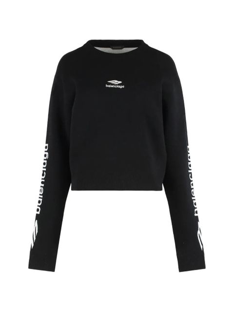 Balenciaga 3B Sports Icon cropped crew-neck sweater - Black - zdjęcie produktu nr 1
