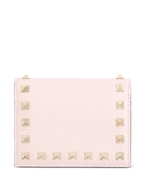 Valentino Garavani small Rockstud grainy calfskin wallet - Pink - zdjęcie produktu nr 1