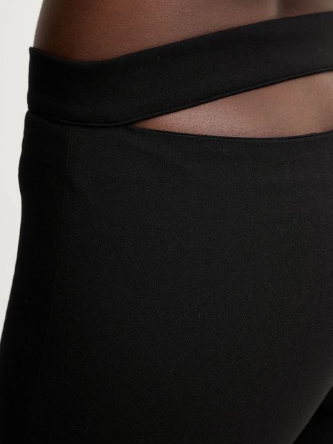 Simona Corsellini spodnie damskie kolor czarny proste medium waist A25CPPA00701