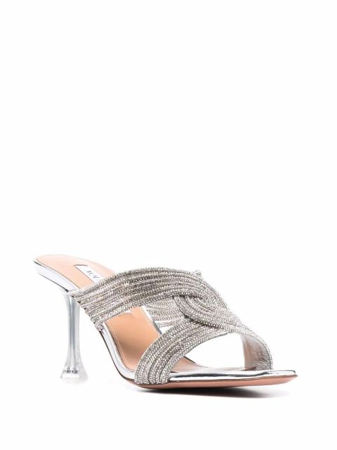 Aquazzura woven-detail high-heel sandals - Grey - zdjęcie produktu nr 2
