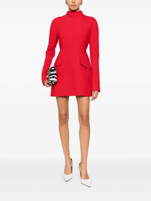 Sportmax mock neck pocket mini dress - Red