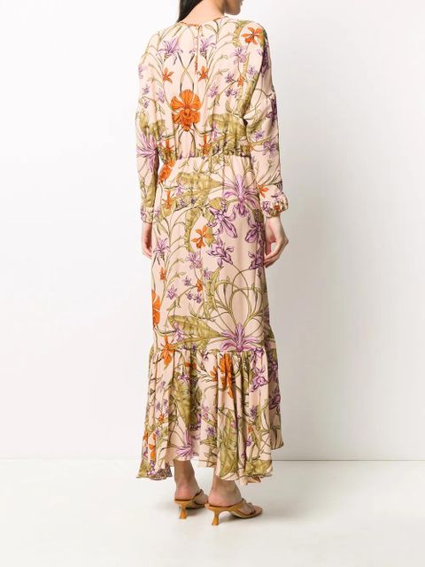 Johanna Ortiz floral-print pleated hem dress - Neutrals