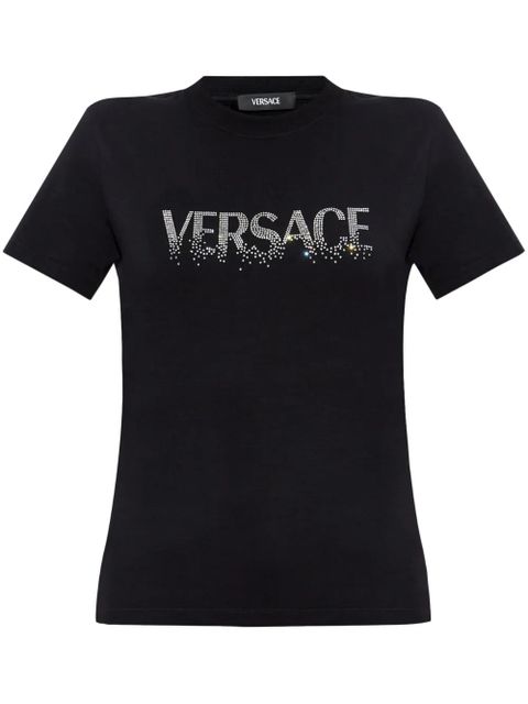 Versace crystal-embellished T-shirt - Black - zdjęcie produktu nr 1
