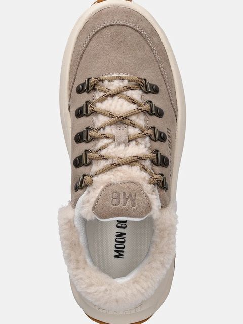 Moon Boot sneakersy zamszowe MB MOON247 CITY SHEARLING kolor beżowy 80D2490040 M008