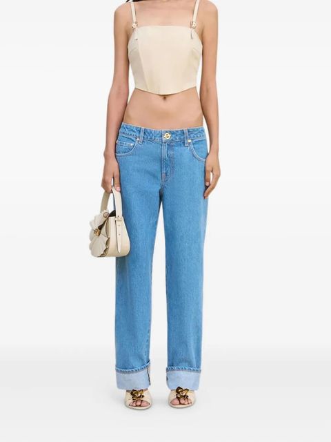 Cult Gaia Loren buckle-strap corset top - Neutrals