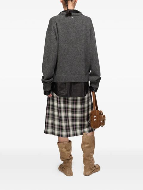 Acne Studios plaid midi skirt - Black