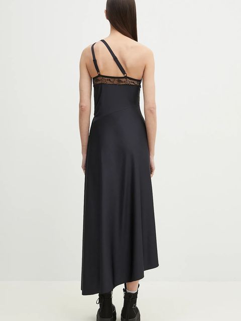 Coperni sukienka Asymmetric Long kolor czarny maxi rozkloszowana COPR135545