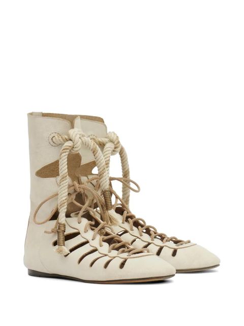 ISABEL MARANT Liade lace-up leather boots - Neutrals - zdjęcie produktu nr 2