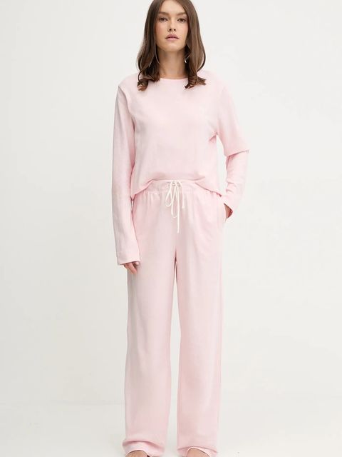 Lauren Ralph Lauren piżama bawełniana damska kolor różowy bawełniana ILN72453