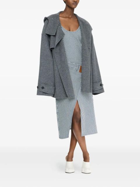 JW Anderson hooded double-breasted coat - Grey - zdjęcie produktu nr 2
