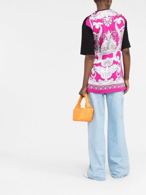 Versace Safety Pin Baroque-print T-shirt - Black