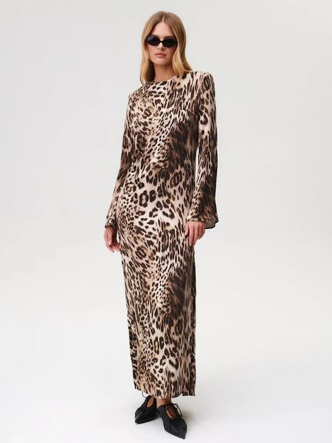 Undress Code sukienka kolor brązowy maxi rozkloszowana 982 - zdjęcie produktu nr 1