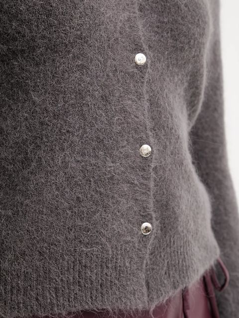 OUI kardigan z wełną damski kolor szary lekki 94143