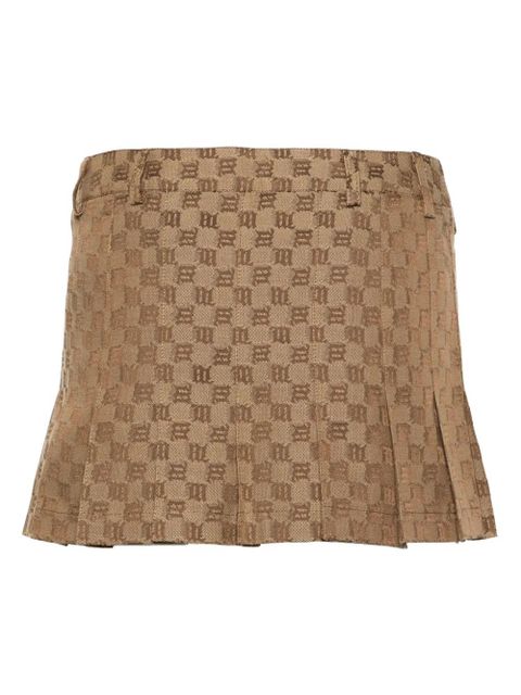 MISBHV monogram-jacquard pleated miniskirt - Brown - zdjęcie produktu nr 2