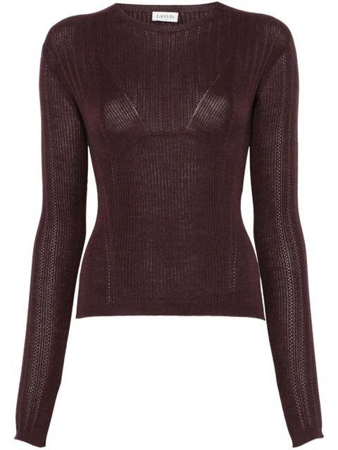 Lanvin ribbed-knit sweater - Purple - zdjęcie produktu nr 1