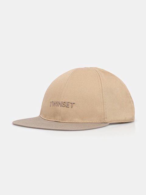 Twinset czapka z daszkiem bawełniana kolor beżowy 261TA4391 - zdjęcie produktu nr 1