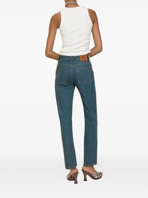 Burberry logo-patch straight-leg jeans - Blue - zdjęcie produktu nr 2