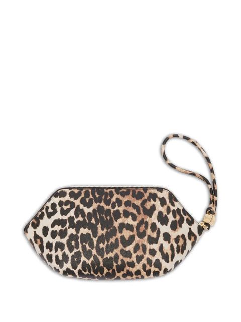 GANNI leopard print wristlet make up bag - Brown - zdjęcie produktu nr 2
