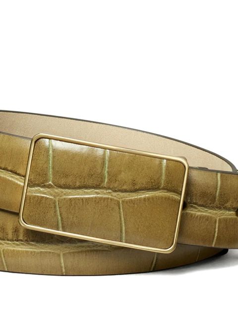 Tory Burch Plate crocodile-embossed belt - Green - zdjęcie produktu nr 2