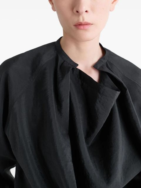LEMAIRE pleated raglan-sleeve shirt - Black