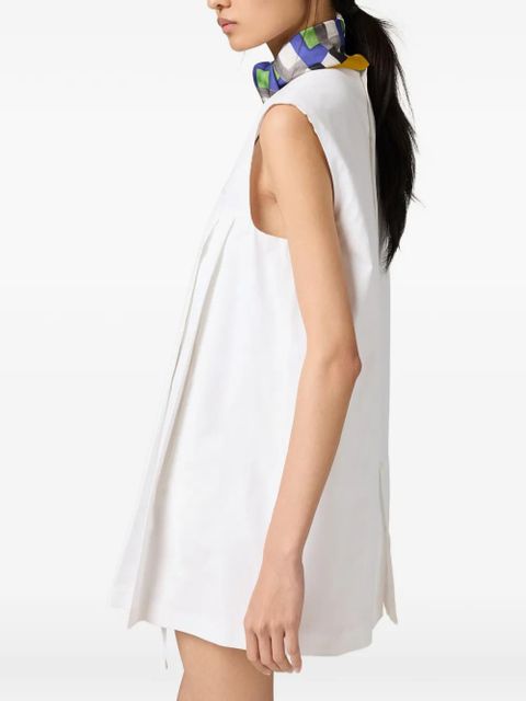 Miu Miu flared logo cotton mini dress - White