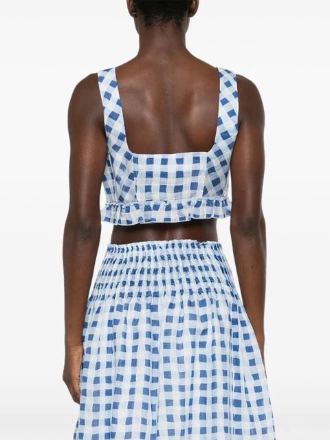 SANDRO check-pattern top - Blue