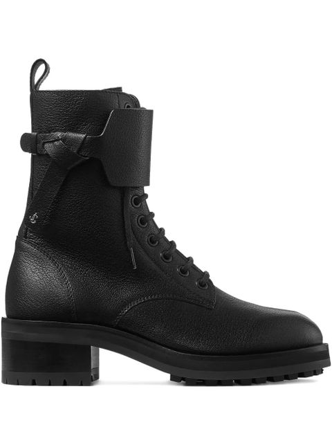 Jimmy Choo Rosabel leather lace-up combat boots - Black - zdjęcie produktu nr 1