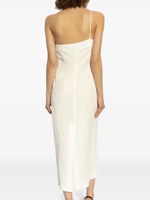 Blumarine single-shoulder midi dress - Neutrals