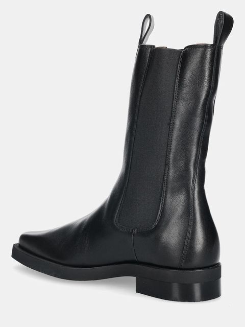 Copenhagen sztyblety skórzane damskie kolor czarny na płaskim obcasie CPH747 leather