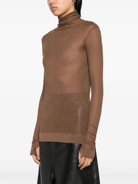 LEMAIRE seamless high-neck top - Brown