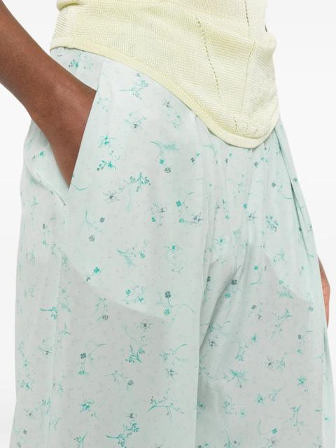 Victoria Beckham floral palazzo pants - Green