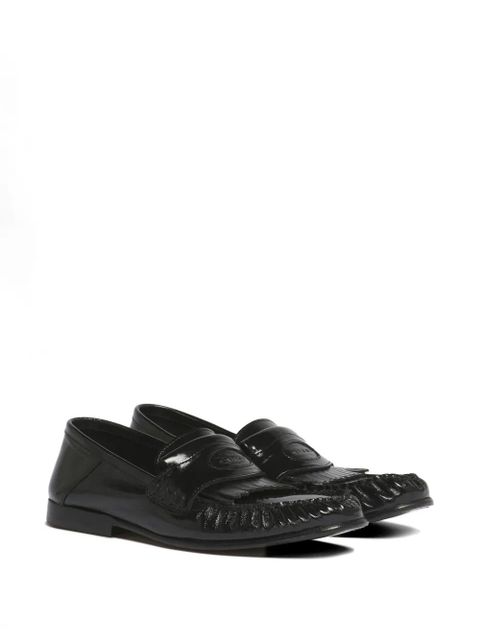Marni fringe embossed leather loafers - Black - zdjęcie produktu nr 2
