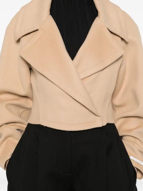 Sportmax Viale cropped lapel jacket - Neutrals