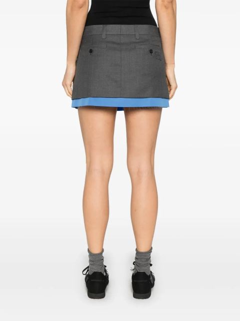 Miu Miu layered mini skirt - Grey