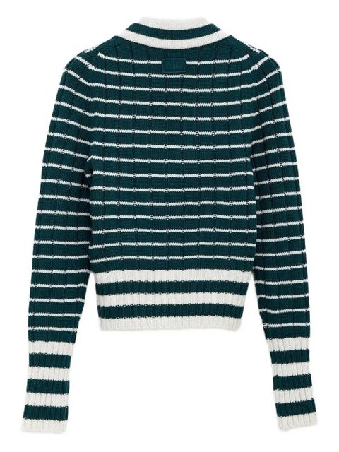Chloé striped V-neck sweater - Green