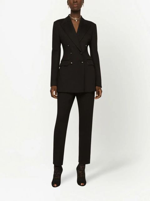 Dolce & Gabbana Milano-rib tapered-leg trousers - Black